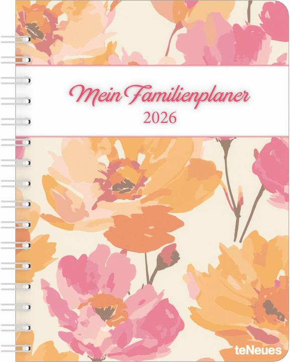 Actual product image Familienplaner-Buch Bright Flowers 2026 - Diary - Buchkalender - Taschenkalender - 17,5x23 (Hardcover, German)
