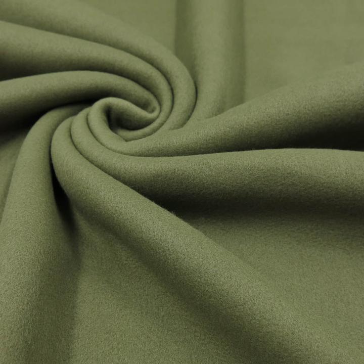 Actual product image Stoffrestposten Premium Fleece - Olive Green - Minimum selling quantity: 1 Meter