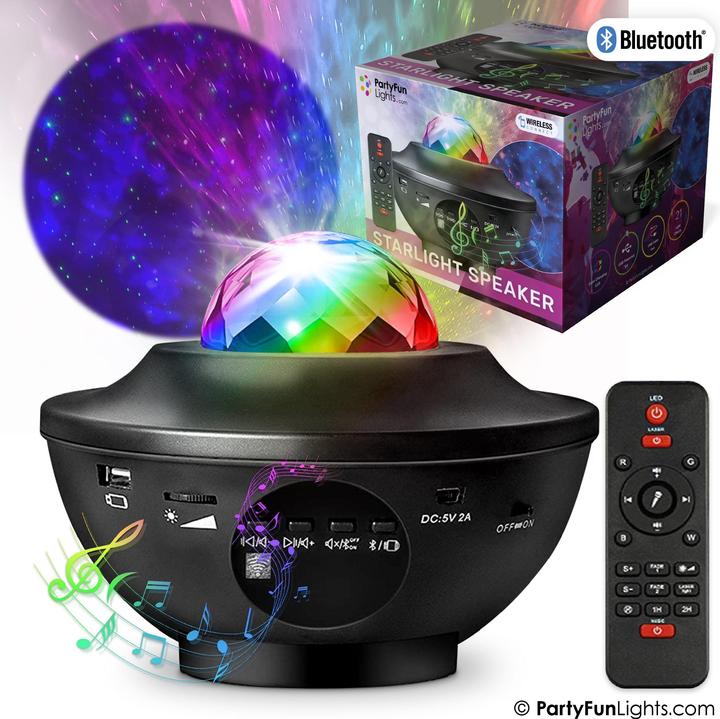 Actual product image PartyFun Lights Party Fun Lights - Galaxy Bluetooth Speaker with Remote Control (605604) (Battery operated)