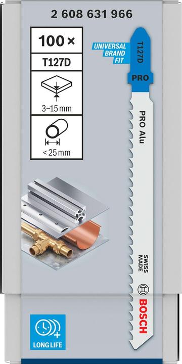 Actual product image Bosch Professional Zubehör PRO Alu T127D jigsaw blade, 100 mm, 100 pcs.