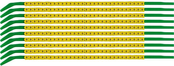 Immagine prodotto Brady SCNG-09-8, Segnacavi Clipsleeve, giallo, etichettato " 8 ", per cavi di diametro 2,5