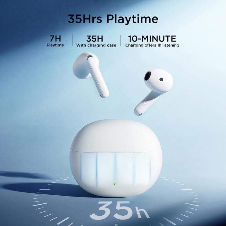 Image du produit Joyroom Funpods Series JR-FB2 Half in-ear Wireless Headphones - Blanc (35 h, Sans fil)