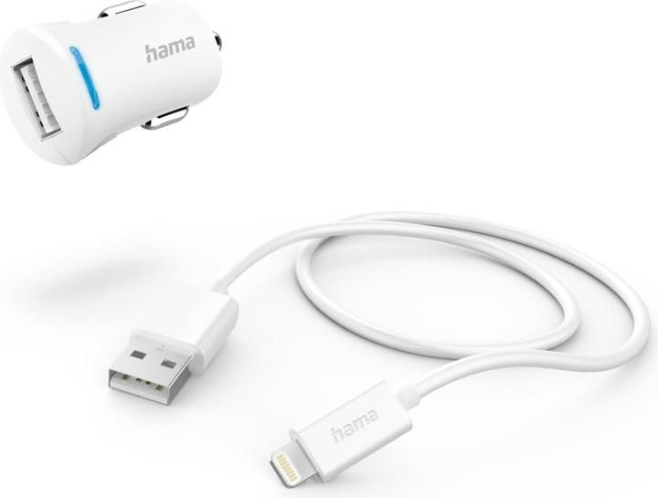 Actual product image Hama Car Charging Set, Lightning, 12 Watt, White