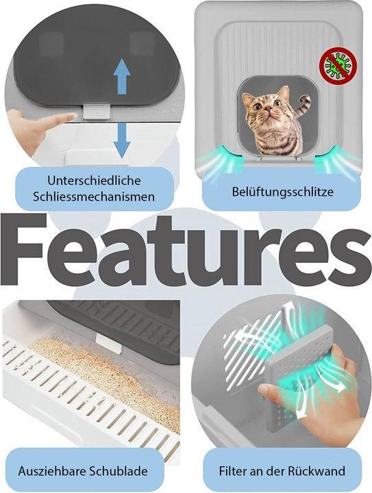 Produktbild Hermex Haubentoilette mit Deckel und Sieb (Katzenklo geschlossen)