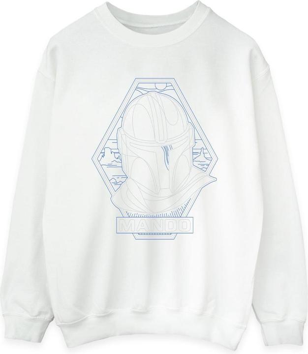 Star Wars The Mandalorian Outline Helm Diamond Sweatshirt (S)