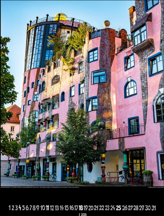 Produktbild Grosser Hundertwasser Architektur Kalender 2026 (65 x 49 cm, Harter Einband, Deutsch)