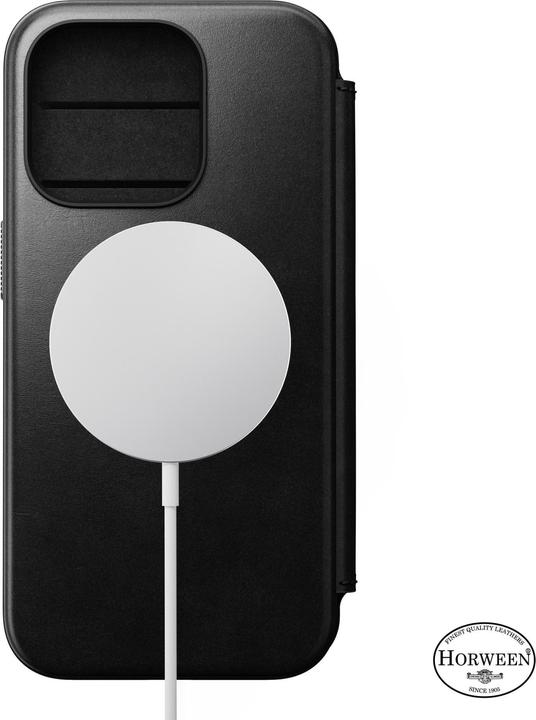 Immagine prodotto Nomad Folio moderno in pelle Horween per iPhone 15 Pro nero (Apple iPhone 15 Pro)
