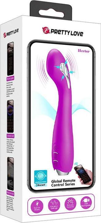 Actual product image Pretty Love Hector Electroshock Vibrator With App Control Purple