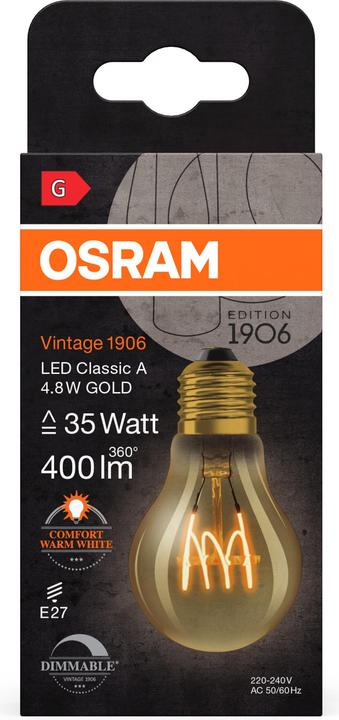 Immagine prodotto Osram Annata 1906 (E27, 4.80 W, 400 lm, 1 x, G)