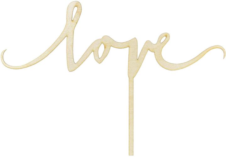 Produktbild Partydeco Kuchen-Topper Love 23 x 16 cm, Holz, 1 Stück, Braun