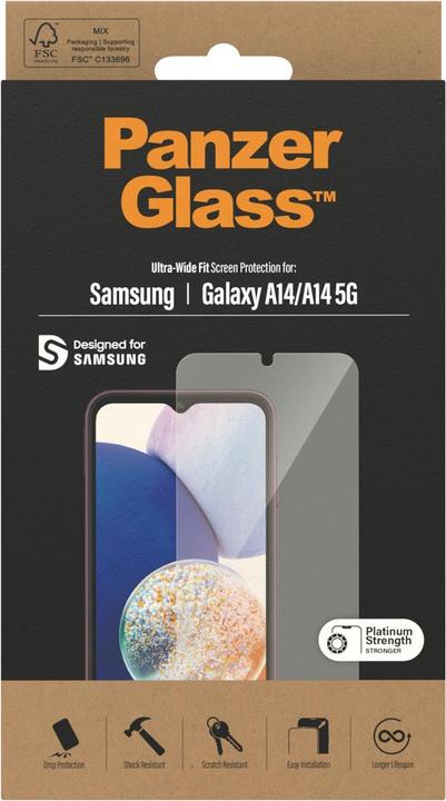 Productafbeelding PanzerGlass Ultra-Wide Fit (1 Stuk, Samsung Galaxy A14 5G, Samsung Galaxy A14)