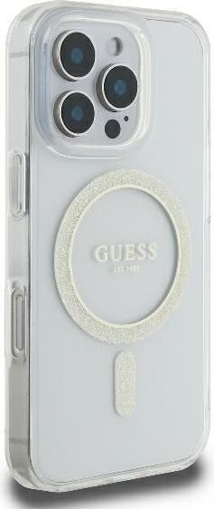 Actual product image Guess GUHMP16LHFGERET iPhone 16 Pro 6.3" przeźroczysty/transparent hardcase IML Glitter Circle MagSa (Apple iPhone 16 Pro)