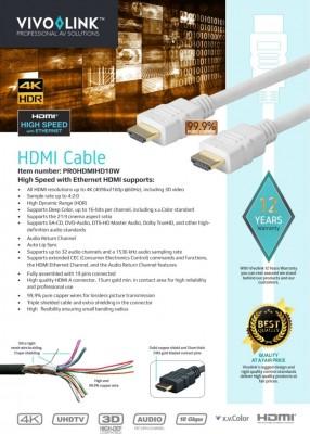 Actual product image Vivolink Per HDMI cable (10 m, HDMI)
