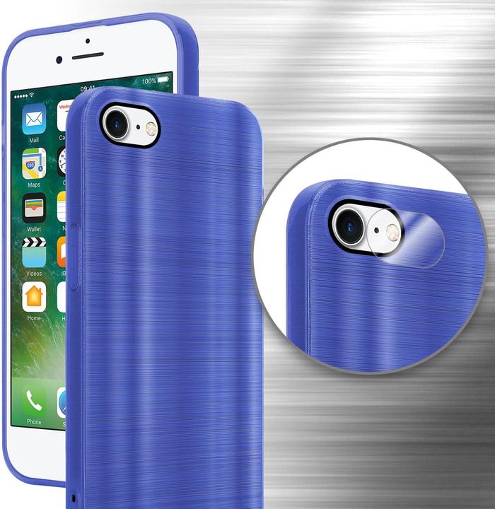 Actual product image Cadorabo Case for Apple iPhone 7 / 7S / 8 / SE 2020 in TPU Brushed Camera Protection LM160 Style (Apple iPhone 7, Apple iPhone SE (2nd Gen))