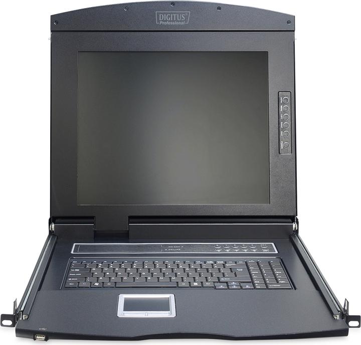 Image du produit Digitus Console modulaire avec écran TFT de 17 po (43,2 cm), 1 ports, clavier-vidéo-souris, clavier espagnol