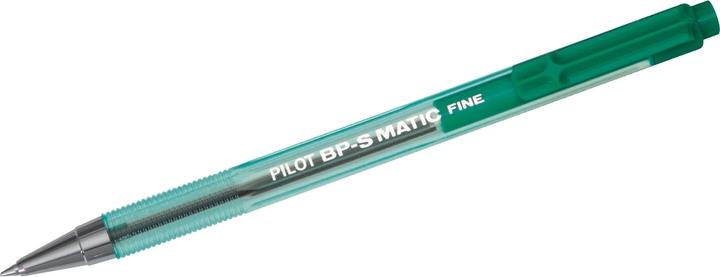 Image du produit Pilot Stylo à bille BP-S Matic 0,3mm vert indélébile Couleur du corps : transparent (Vert, 1 x)