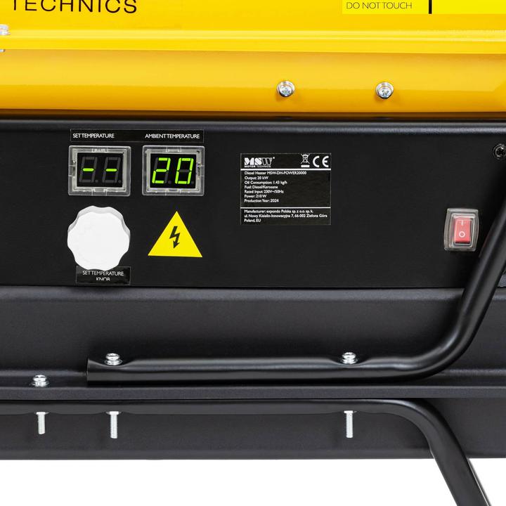 Produktbild MSW Diesel Heizkanone mit Rädern Ölheizgebläse Ölheizer Ölheizkanone 20 kW 18 l 12 h (20000 W)