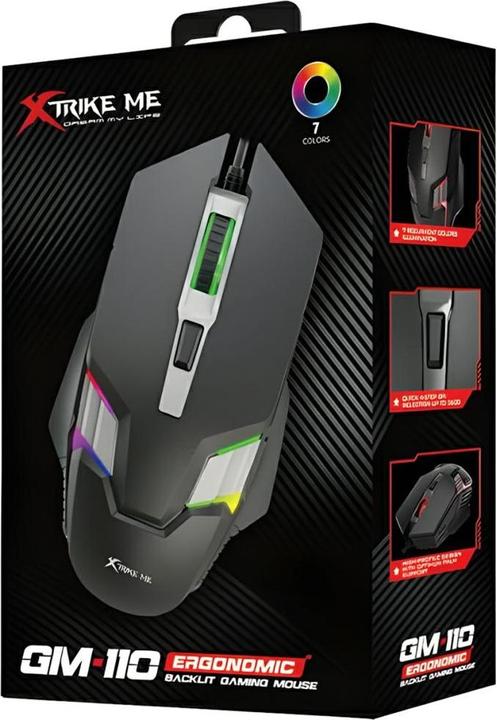 Actual product image Xtrike Me Mysz gamingowa przewodowa GM-110 czarny/black (Cable)