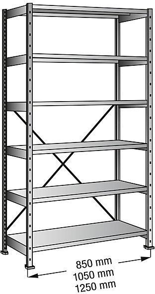 Produktbild kaiserkraft Cleana-Steckregal, Regalhöhe 2280 mm, 6 Böden