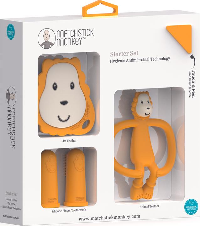Actual product image Matchstick Monkey Teether 'Ludo Lion' Starter Set 4 pieces