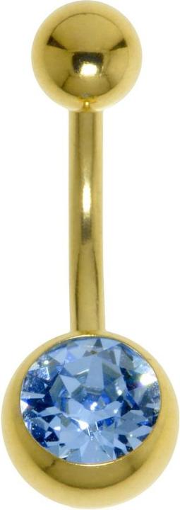 Bijouteria Bauchpiercing (Chirurgenstahl 316L, PVD Beschichtung (goldfarbig), Premium Kristall)