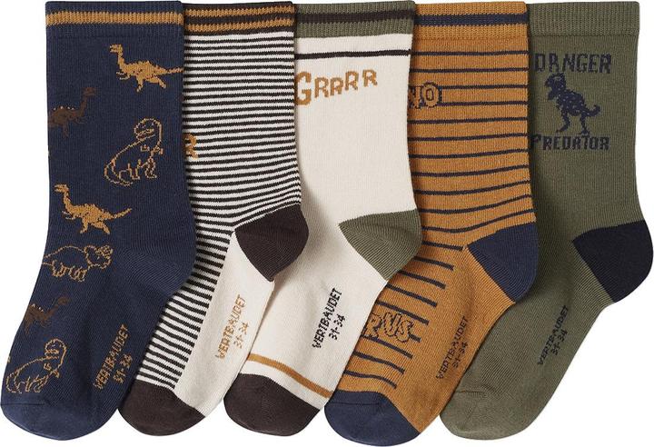 Vertbaudet 5er-Pack Jungen Socken mit Dinos Oeko-Tex (5er Pack, 31, 34)