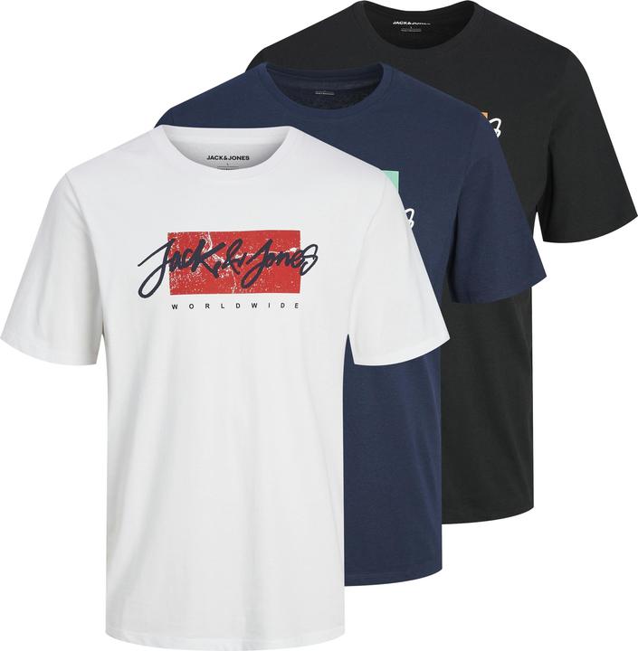 Jack & Jones 3er-pack Logo Rundhals T-shirt T-shirt