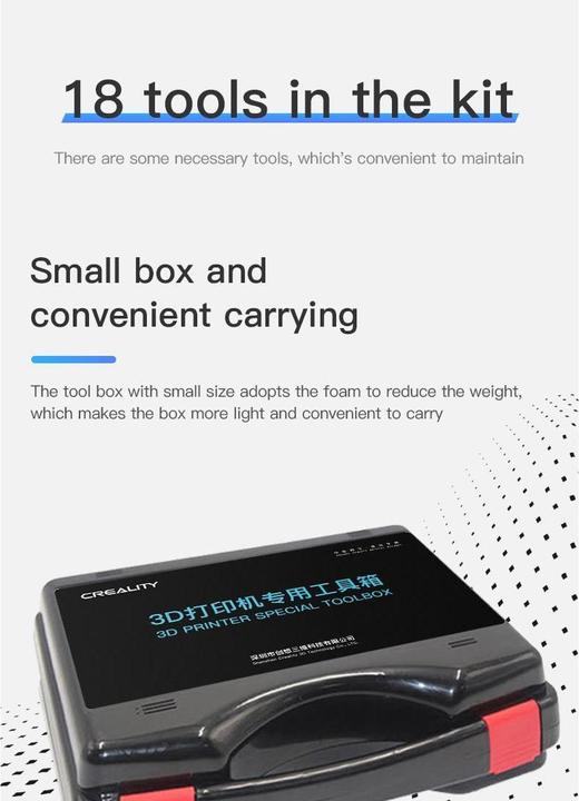 Actual product image Creality Toolbox for 3D printer (Maintanance Kit)