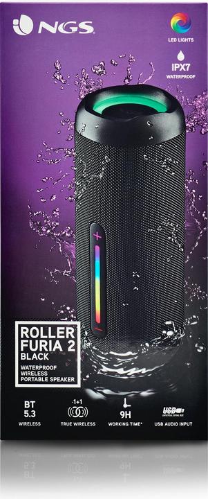 Immagine prodotto NGS Enceinte Nomade Bluetooth Roller Furia 2 (Noir) (9 h, Batteria ricaricabile)