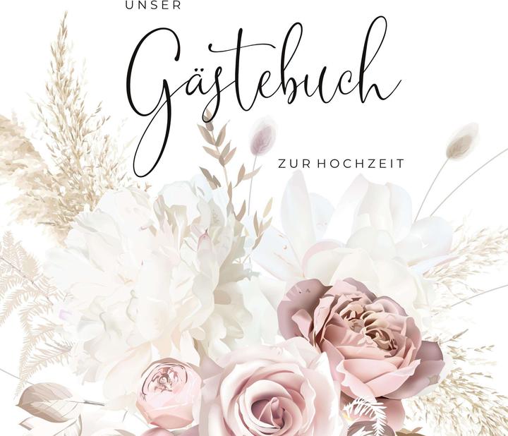 Produktbild Gästebuch zur Hochzeit romantische Boho-Rosen (Deutsch, Sarah Rockstroh, 2022)