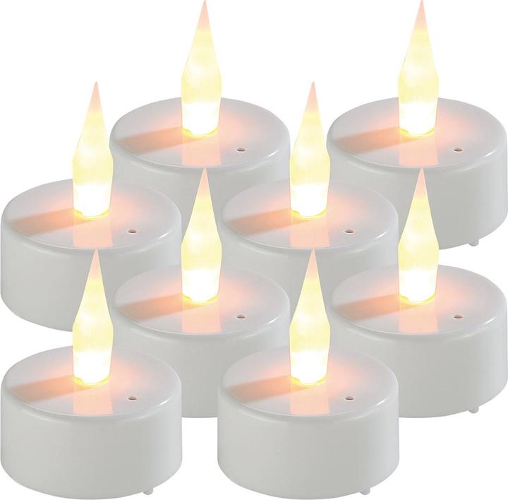 Produktbild Lunartec 8er-Set LED-Teelichter mit Luftzugsensor und beweglicher Flamme (8 x)