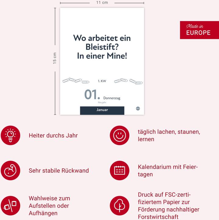 Produktbild Die besten Sprüche für lange Bürotage Tagesabreisskalender 2026 (11 x 14 cm, Harter Einband, Deutsch)