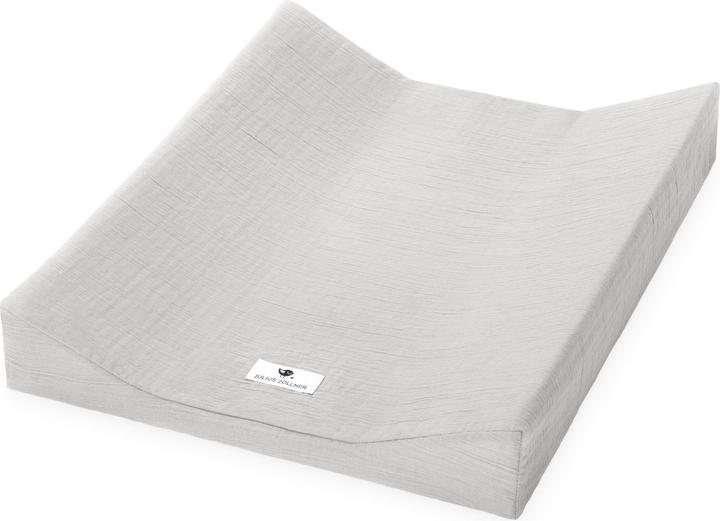 Actual product image Julius Zöllner Changing mat cover muslin 85/75, grey (85 x 75 cm, 50 x 65 cm)