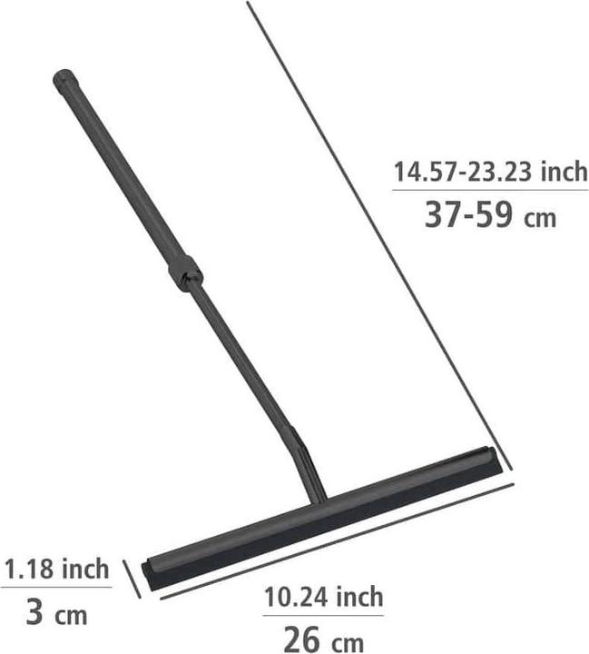 Actual product image Wenko Teleskop Badezimmerwischer Schwarz mit Doppel-Gummilippe