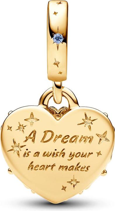 Image du produit Pandora Disney Cinderella Carrosse & Coeur Double (Plaqué or, Émail)