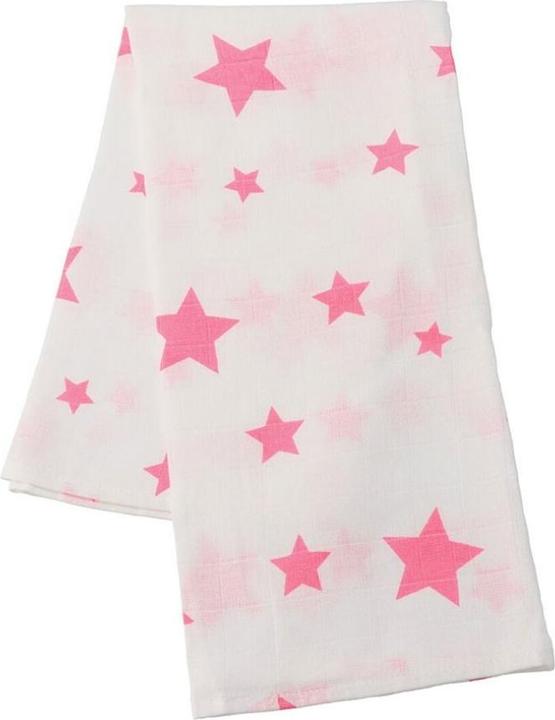 New Baby Neu Baby Softy gedruckt Baumwolle Windeln 70 x 70 cm 4 Stück rosa und weiss (70 cm)