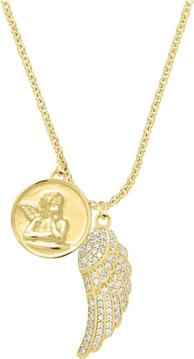 Candy Halskette Engel, 925 Sterling Silber, vergoldet (18k vergoldet, 925er Sterlingsilber, 925 Sterling Silber, 42 - 45 cm)