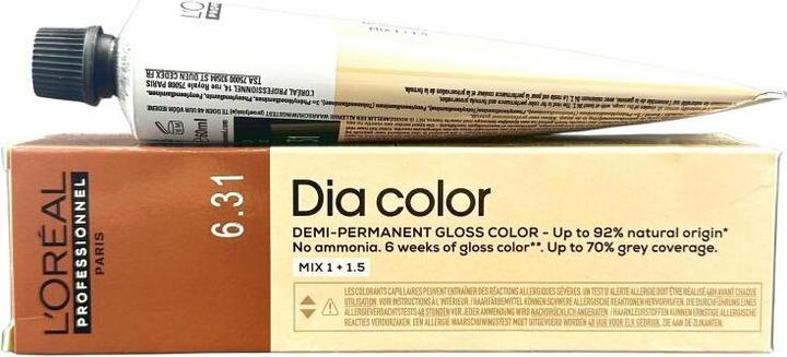 Produktbild L'Oréal Professionnel L'Oréal Dia Color 6,31 Dunkelblond Gold Asch 60 ml (Gold, Blond)
