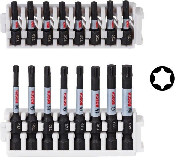 Produktbild Bosch Professional Zubehör PRO Torx Impact Bit, T15, T20(x2), T25(x2), T30(x2), T40, 55 mm, 8-tlg. (Innensechsrund TX M15, Innensechsrund TX M20, Innensechsrund TX M25, Innensechsrund TX M30, Innensechsrund TX M40)