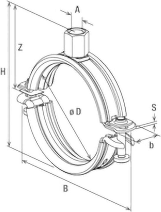 Actual product image Fischer FRS-L 175-183 M8/M10 Pipe clamp Univ. (183 mm)