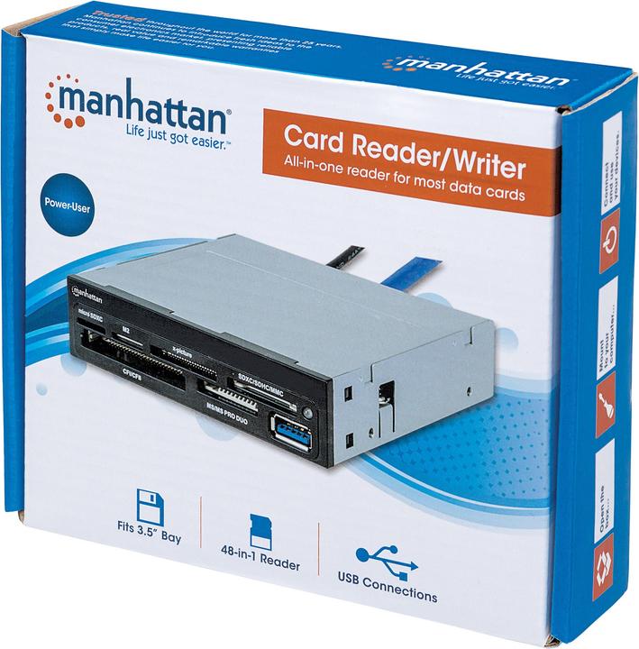 Produktbild Manhattan USB 2.0/3.0, 48-in-1 Smart Card 20-pin/9-pin,. (USB)