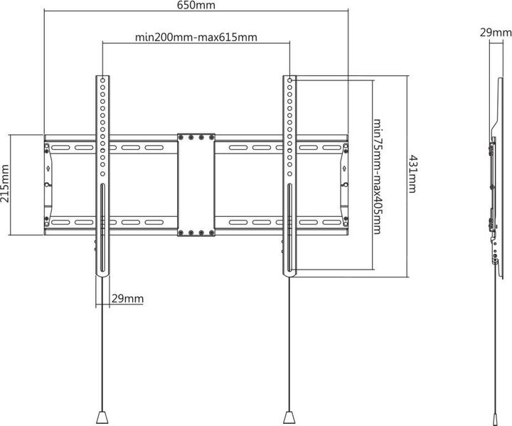 Produktbild Deltaco ARM-0201 (Wand, 80", 70 kg)