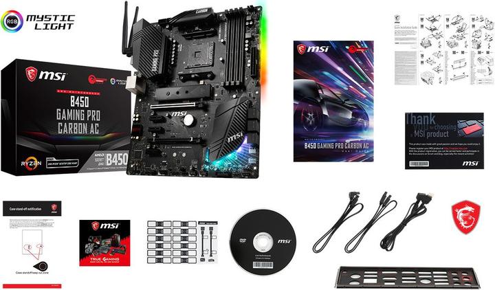 Image du produit MSI B450 Gaming Pro Carbon AC (AM4, AMD B450, ATX)