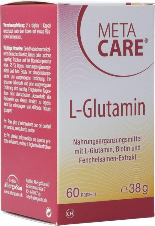 Actual product image Meta Care L-Glutamine Caps (60 Piece, Capsules, 73 g)