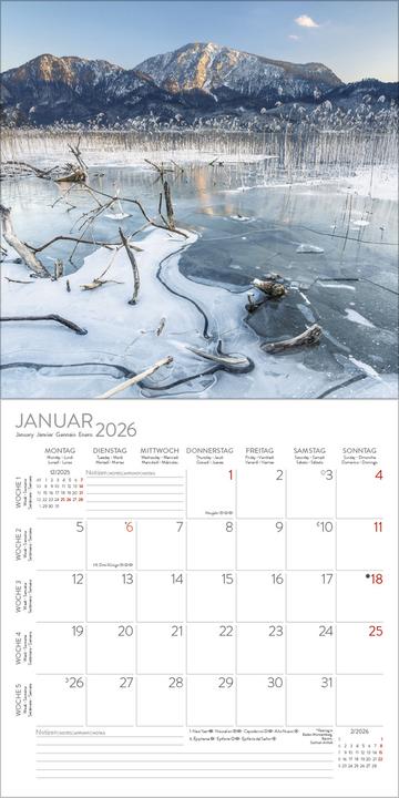 Produktbild Alpen 2026 (30 x 60 cm, Harter Einband, Französisch, Englisch)