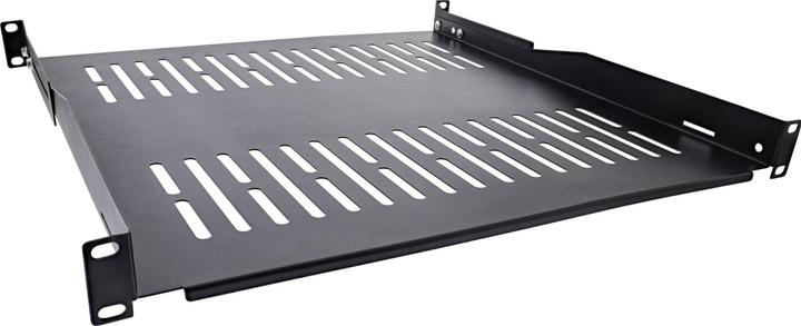 InLine 19" Fachboden, 450mm, 50kg, 1HE, RAL 9005 schwarz