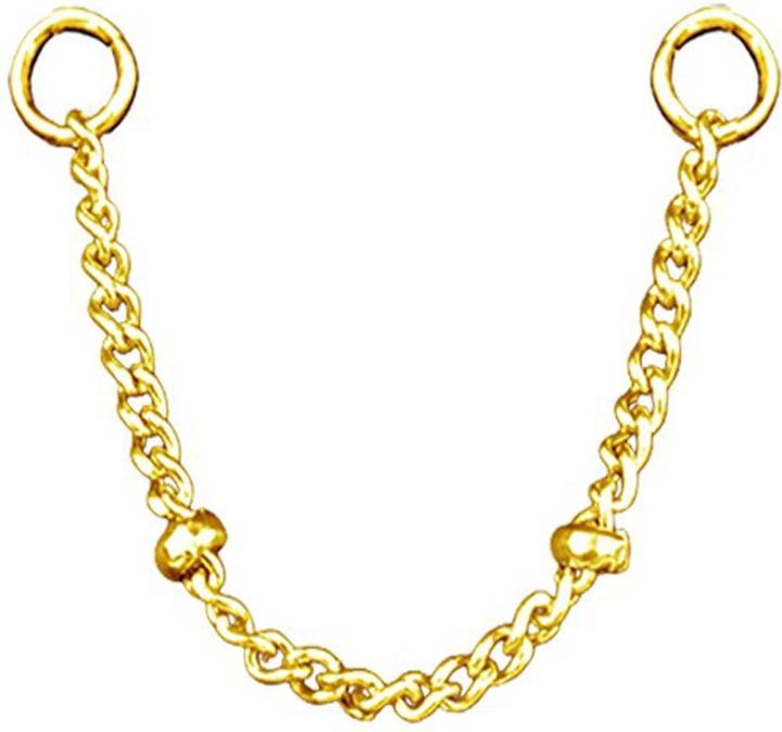 Star Piercing Verbindungskette Basic zwei Ringe vergoldet (Chirurgenstahl 316L)