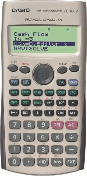 Casio FC-100V Calculator Pocket Financial Calculator Gray (Batteries)