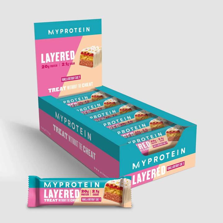Actual product image MyProtein Retail Layered Bar (12 x 60G) (Vanilla Birthday Cake, 12 pcs., 720 g)