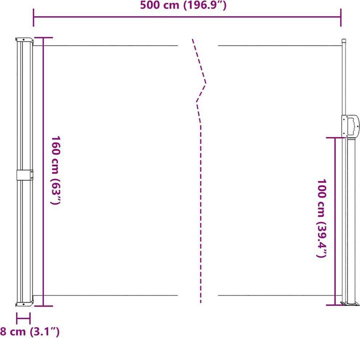 Produktbild VidaXL Seitenmarkise Ausziehbar (1.60 m)
